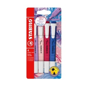 Marker text STABILO swing cool NatureCOLORS Wildflower, 4 culori, 1-4 mm