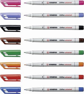 Marker universal STABILO OHPen, set 8 culori, 0.7 mm, rezistent la apa - Img 5