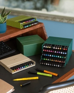 Markere artistice Faber-Castell Pitt Artist Pen Brush, 60 culori, set atelier - Img 6