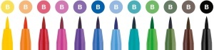 Markeri Faber-Castell Pitt Artist Pen 12 culori, pensula flexibila, rezistenti la apa - Img 3