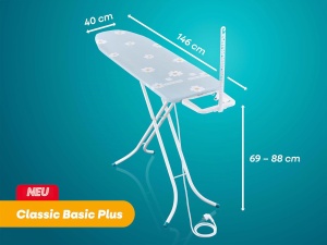 Masa de calcat Leifheit Classic M Basic Plus, 120 x 38 cm, ajustabila, cu priza - Img 6