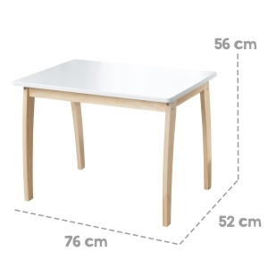 Masa pentru copii Roba 50728WE lemn masiv si MDF 76x52 cm alb - Img 2