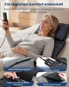 Masaj Comfier cu Functie de Calorifere, 10 Motoare de Vibratie, 4 Perne de Calorifere - Img 8