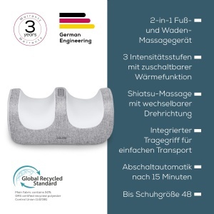 Masaj Shiatsu pentru Picioare si Gambe Beurer FM 42, 2-in-1, Functie de Calorifer - Img 6