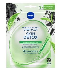 Masca de fata NIVEA Skin Detox cu ser detoxifiant, 1 bucata, cu activ carbune