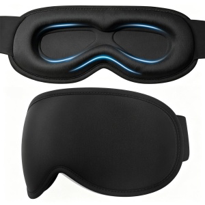 Masca de somn GRIFEMA GH03, 100 verdunkelare, design 3D, neagra
