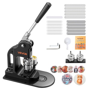 Masina de Butonat VEVOR BJS-32-RD-01, 32 mm, Ergonomica, Neagra, cu 500 Accesorii