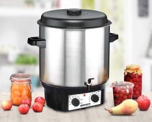 Masina de conservare a vinului fiert complet automata ROMMELSBACHER KA 2004/E, MADE IN GERMANY, 27 litri/pentru 14 pahare de 1 litru fiecare, reglabil continuu, intrerupator storcator, cronometru, robinet de scurgere, suport pentru tavi, 1800 wati - Img 4