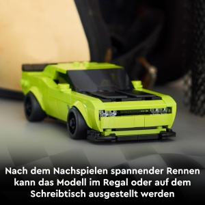 Masina de Constructie LEGO Speed Champions Dodge Challenger SRT Hellcat - 390 piese, 4 cm inaltime - Img 5