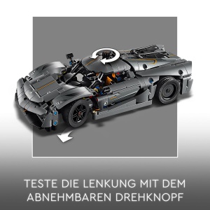 Masina de construit LEGO Technic Koenigsegg Jesko Absolut, 801 piese, gri - Img 4