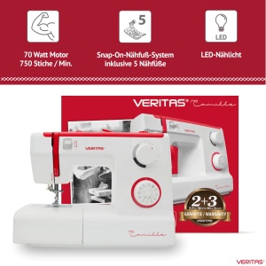 Masina de cusut Veritas Camille Alb-Rosu 32 programe LED Auto Fadenspannung - Img 5