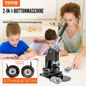 Masina de Fabricat Butoni VEVOR, 2-in-1, 32 mm si 58 mm, Set Complet cu 500 Accesorii - Img 2