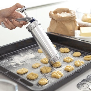 Masina de facut biscuiti InnovaGoods 2-in-1, design ergonomic, culoare rosie - Img 2
