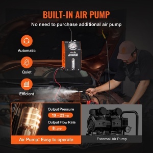 Masina de fum VEVOR SD307, 8 Lmin, 12V, cu manometru si accesorii - Img 3