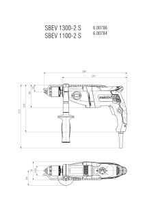 Masina de gaurit cu ciocan Metabo SBEV 1300-2 S, 1300 W, 44 Nm, cu 2 trepte - Img 2