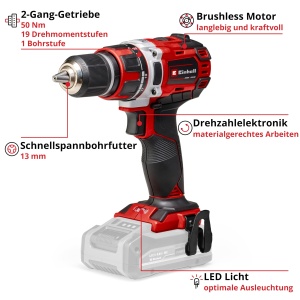 Masina de gaurit si insurubat Einhell TP-CD 1850 Li BL Solo 18V Brushless LED - Img 3