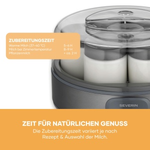 Masina de iaurt Severin JG 3510, 1L, 18W, inox negru, 7 borcane - Img 8
