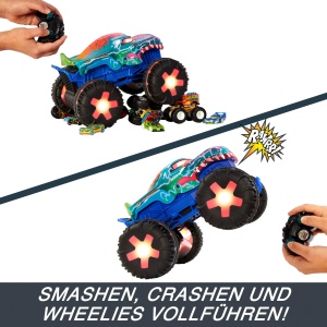 Masina de jucarie Hot Wheels Monster Trucks Mega-Wrex Alive 115 cu telecomanda, 3 moduri de joaca - Img 5