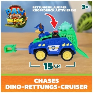 Masina de Jucarie PAW PATROL Chase cu Dino-Rettungs-Cruiser, 15 cm, pentru copii de la 3 ani - Img 2