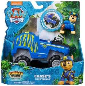 Masina de jucarie PAW PATROL Jungle Pups - Vehicul Tiger cu figura Chase, 3 ani - Img 9