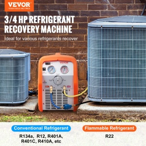 Masina de recuperare a agentului frigorific VEVOR 34 HP, 4,85 lbsmin, portabila - Img 3