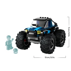 Masina de Teren LEGO City 60402, Monster Truck Albastru, 148 Piese, cu Figurina Sofer - Img 7