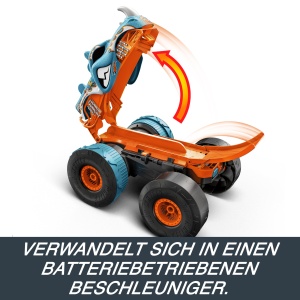 Masina de teren radiocomandata Hot Wheels Monster Trucks Rhinomite 112, transformabila in acceleratoare - Img 6