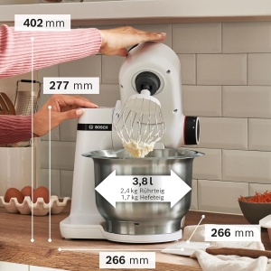 Masina de tocat Bosch MUM Serie 2, 3.8L, 700W, alba - Img 3