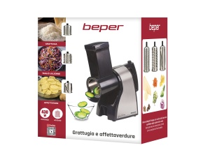 Masina de tocat legume BEPER BP.400 din otel inoxidabil, 3 role, ergonomic - Img 8