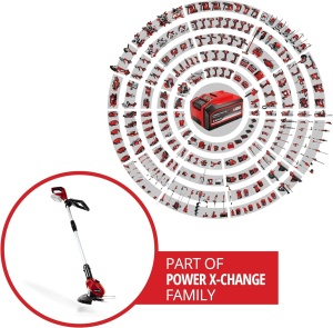 Masina de tuns iarba cu acumulator Einhell GE-CT 18 Li Solo Power X-Change (Li-Ion, 18V, 8500rpm, cap motor rotativ si rabatabil, Flowerguard, fara baterie si incarcator) - Img 2