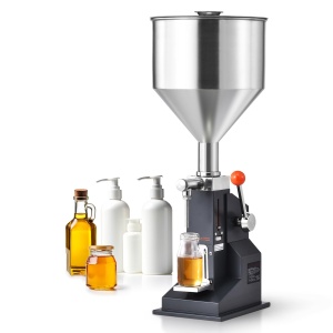 Masina de umplut manuala VEVOR A03, capacitate 5-50 ml, din otel inoxidabil