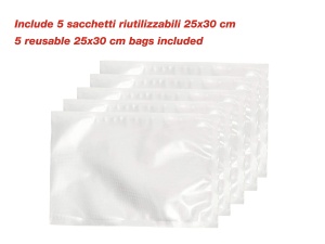 Masina de Vidat Beper P102CON001, 30 cm, 5 pungi reutilizabile, AlbGri - Img 3
