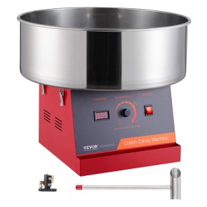 Masina de zahar VEVOR MHTJXM01H 1000W Rosu Bol din inox 6 portiimin