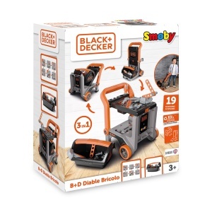 Masinuta de lucru Smoby BlackDecker 3-in-1 cu 19 accesorii, pentru copii de la 3 ani - Img 2