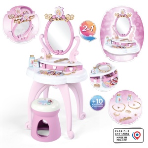 Masuta de Frizerie Disney Princess Smoby cu Oglinda, Hocker si Accesorii, 49 x 36 x 94 cm - Img 2