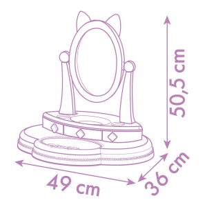 Masuta de machiaj pentru copii Smoby Gabbys Dollhouse, cu oglinda si 12 accesorii, 49x36x50,5 cm - Img 5