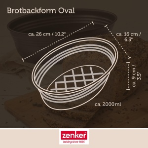 Matrita ovala pentru paine Zenker BLACK METALLIC, Matrita de copt pentru paine cu acoperire antiaderenta ranforsata ceramica, Matrita pentru tort din tabla de otel de inalta calitate, Matrita de copt pentru paine (culoare: negru), Cantitate: 1 bucata - Img 5