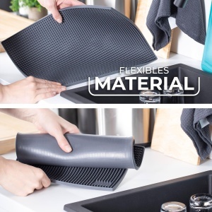 Matte Abtropf Vileda 30x40cm - Anti-rutsch, Rollbar, pentru Tava, Vase si Tacamuri - Img 7
