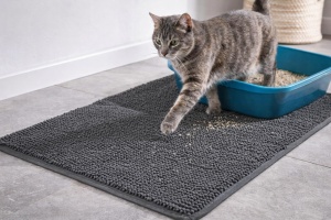 Matte pentru litiera pisici Dirt Devil 92 x 66 cm, gri, cu functie anti-alunecare - Img 6