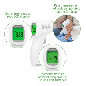 medisana TM A79 Termometru cu infrarosu fara contact, Termometru clinic, Termometru digital, fara contact pentru frunte pentru adulti, copii si bebelusi, 1 bucata (1 pachet) - Img 5