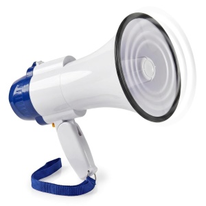 Megafon NEDIS MEPH150WT, 10W, cu sirena, compact, alb-albastru