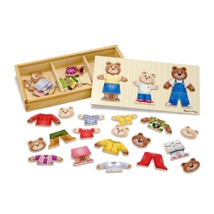 Melissa Doug Puzzle Barenfamilie 45 Piese Lemn Interactiv 3 Ani