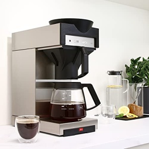 Melitta 20348 Aparat de cafea cu filtru cu ulcior de sticla, 1,8 l, placa de incalzire, 17M, otel inoxidabil/negru , - Img 4