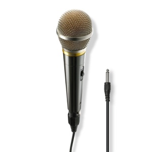 Microfon dinamic Hama Vocal Pro argintiu cu cablu XLR de 3m metal robust