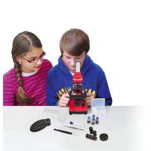 Microscop Bresser Junior BIOLUX SEL, 40x-1600x, cu suport pentru smartphone, rosu - Img 2