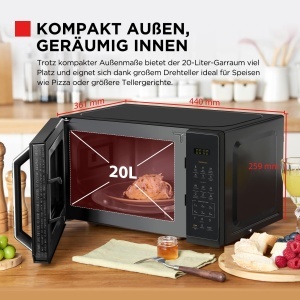 Microunde TOSHIBA MW3-EM20PE(BM) 20L 800W Negru - Img 3
