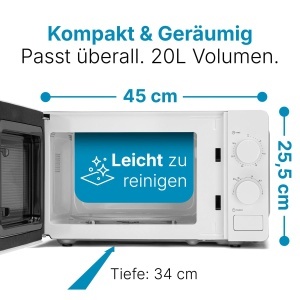Microwave Bomann MW 6014 CB, 700W, 20L, Alb - Img 6