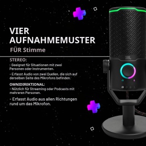 Mikrofon USB JBL Quantum Stream Studio cu 3 Condensatoare si 4 Moduri de Inregistrare, Negru - Img 3