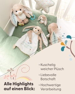 Minge de plus NICI Hase Fjella 25x25cm - roz - Jucarie de plus pentru bebelusi - Img 4