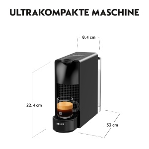 Mini aparat de cafea cu capsule Nespresso Krups Essenza, 14 capsule, 19 bar, mod de economisire a energiei, 1260 wati, volum rezervor de apa de 0,6 l, carcasa foarte mica, negru, clasa energetica A, XN1108 - Img 4